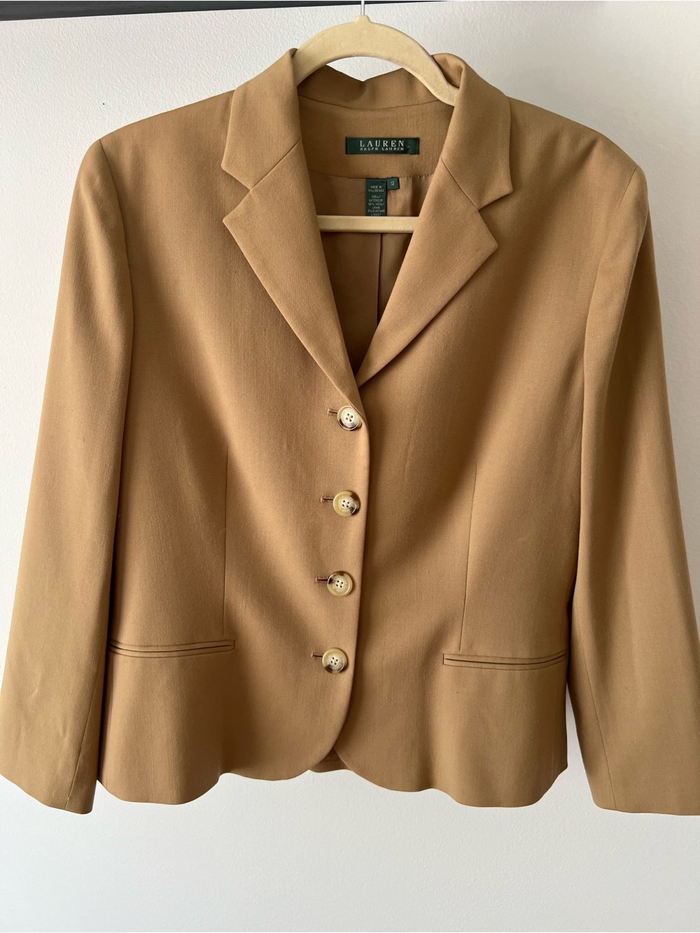 VINTAGE LAUREN by Ralph Lauren Beige Tailored Single-Breasted Blazer